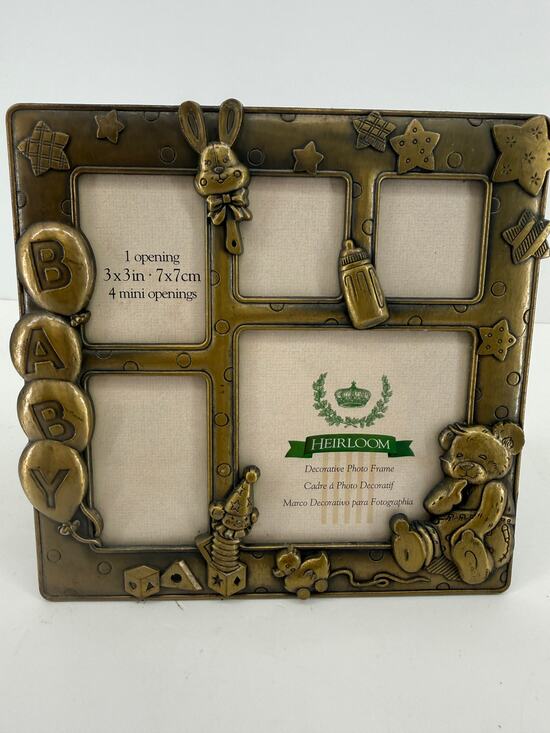 Unbranded | Art | Heirloom Baby Teddy Bear Bunny Abc Antique Brass ...
